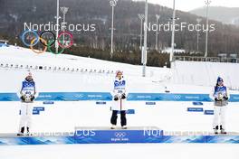 10.02.2022, Beijing, China (CHN): Kerttu Niskanen (FIN), Therese Johaug (NOR), Krista Parmakoski (FIN), (l-r)  - XXIV. Olympic Winter Games Beijing 2022, cross-country, 10km women, Beijing (CHN). www.nordicfocus.com. © Modica/NordicFocus. Every downloaded picture is fee-liable.