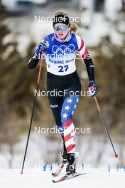10.02.2022, Beijing, China (CHN): Hailey Swirbul (USA) - XXIV. Olympic Winter Games Beijing 2022, cross-country, 10km women, Beijing (CHN). www.nordicfocus.com. © Modica/NordicFocus. Every downloaded picture is fee-liable.