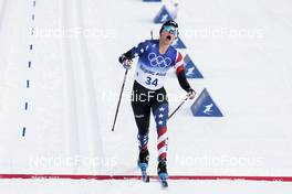 10.02.2022, Beijing, China (CHN): Jessie Diggins (USA) - XXIV. Olympic Winter Games Beijing 2022, cross-country, 10km women, Beijing (CHN). www.nordicfocus.com. © Modica/NordicFocus. Every downloaded picture is fee-liable.