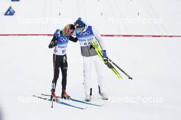 11.02.2022, Beijing, China (CHN): Carlos Andres Quintana (COL), Iivo Niskanen (FIN), (l-r)  - XXIV. Olympic Winter Games Beijing 2022, cross-country, 15km men, Beijing (CHN). www.nordicfocus.com. © Modica/NordicFocus. Every downloaded picture is fee-liable.