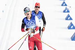11.02.2022, Beijing, China (CHN): Mika Vermeulen (AUT), Albert Kuchler (GER), (l-r)  - XXIV. Olympic Winter Games Beijing 2022, cross-country, 15km men, Beijing (CHN). www.nordicfocus.com. © Modica/NordicFocus. Every downloaded picture is fee-liable.