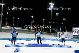 08.02.2022, Beijing, China (CHN): Maja Dahlqvist (SWE), Jonna Sundling (SWE), Jessie Diggins (USA), (l-r)  - XXIV. Olympic Winter Games Beijing 2022, cross-country, individual sprint, Beijing (CHN). www.nordicfocus.com. © Modica/NordicFocus. Every downloaded picture is fee-liable.