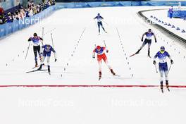 08.02.2022, Beijing, China (CHN): Rosie Brennan (USA), Anamarija Lampic (SLO), Nadine Faehndrich (SUI), Jonna Sundling (SWE), (l-r)  - XXIV. Olympic Winter Games Beijing 2022, cross-country, individual sprint, Beijing (CHN). www.nordicfocus.com. © Modica/NordicFocus. Every downloaded picture is fee-liable.