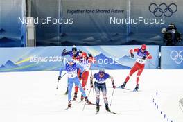 08.02.2022, Beijing, China (CHN): Federico Pellegrino (ITA), Johannes Hoesflot Klaebo (NOR), Alexander Terentev (ROC), Joni Maki (FIN), Artem Maltsev (ROC), Oskar Svensson (SWE), (l-r)  - XXIV. Olympic Winter Games Beijing 2022, cross-country, individual sprint, Beijing (CHN). www.nordicfocus.com. © Modica/NordicFocus. Every downloaded picture is fee-liable.