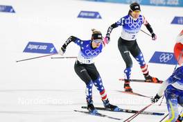 08.02.2022, Beijing, China (CHN): Jessie Diggins (USA), Rosie Brennan (USA), (l-r)  - XXIV. Olympic Winter Games Beijing 2022, cross-country, individual sprint, Beijing (CHN). www.nordicfocus.com. © Modica/NordicFocus. Every downloaded picture is fee-liable.