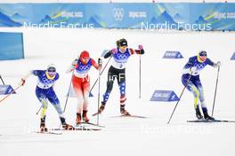 08.02.2022, Beijing, China (CHN): Emma Ribom (SWE), Nadine Faehndrich (SUI), Rosie Brennan (USA), Maja Dahlqvist (SWE), (l-r)  - XXIV. Olympic Winter Games Beijing 2022, cross-country, individual sprint, Beijing (CHN). www.nordicfocus.com. © Modica/NordicFocus. Every downloaded picture is fee-liable.