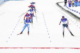 08.02.2022, Beijing, China (CHN): Federico Pellegrino (ITA), Johannes Hoesflot Klaebo (NOR), Alexander Terentev (ROC), Joni Maki (FIN), Artem Maltsev (ROC), Oskar Svensson (SWE), (l-r)  - XXIV. Olympic Winter Games Beijing 2022, cross-country, individual sprint, Beijing (CHN). www.nordicfocus.com. © Modica/NordicFocus. Every downloaded picture is fee-liable.