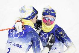 08.02.2022, Beijing, China (CHN): Emma Ribom (SWE), Jonna Sundling (SWE), (l-r)  - XXIV. Olympic Winter Games Beijing 2022, cross-country, individual sprint, Beijing (CHN). www.nordicfocus.com. © Modica/NordicFocus. Every downloaded picture is fee-liable.