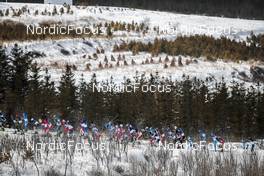 19.02.2022, Beijing, China (CHN): The whole group of athletes after the start   - XXIV. Olympic Winter Games Beijing 2022, cross-country, mass men, Beijing (CHN). www.nordicfocus.com. © Modica/NordicFocus. Every downloaded picture is fee-liable.