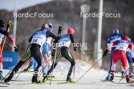 19.02.2022, Beijing, China (CHN): Jonas Dobler (GER), Florian Notz (GER), (l-r)  - XXIV. Olympic Winter Games Beijing 2022, cross-country, mass men, Beijing (CHN). www.nordicfocus.com. © Modica/NordicFocus. Every downloaded picture is fee-liable.