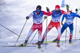 19.02.2022, Beijing, China (CHN): Naoto Baba (JPN), Candide Pralong (SUI), (l-r)  - XXIV. Olympic Winter Games Beijing 2022, cross-country, mass men, Beijing (CHN). www.nordicfocus.com. © Thibaut/NordicFocus. Every downloaded picture is fee-liable.
