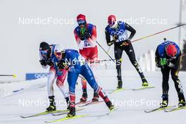 19.02.2022, Beijing, China (CHN): Snorri Eythor Einarsson (ISL), Candide Pralong (SUI), (l-r)  - XXIV. Olympic Winter Games Beijing 2022, cross-country, mass men, Beijing (CHN). www.nordicfocus.com. © Modica/NordicFocus. Every downloaded picture is fee-liable.