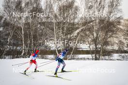 19.02.2022, Beijing, China (CHN): Hans Christer Holund (NOR), Friedrich Moch (GER), (l-r)  - XXIV. Olympic Winter Games Beijing 2022, cross-country, mass men, Beijing (CHN). www.nordicfocus.com. © Thibaut/NordicFocus. Every downloaded picture is fee-liable.