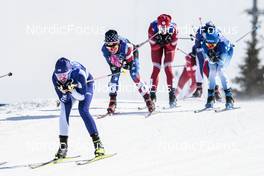 20.02.2022, Beijing, China (CHN): Rosie Brennan (USA), Delphine Claudel (FRA), (l-r)  - XXIV. Olympic Winter Games Beijing 2022, cross-country, mass women, Beijing (CHN). www.nordicfocus.com. © Modica/NordicFocus. Every downloaded picture is fee-liable.