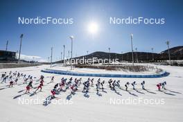 20.02.2022, Beijing, China (CHN): The start of the race (l-r)  - XXIV. Olympic Winter Games Beijing 2022, cross-country, mass women, Beijing (CHN). www.nordicfocus.com. © Modica/NordicFocus. Every downloaded picture is fee-liable.