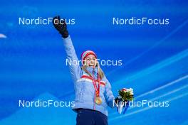 10.02.2022, Beijing, China (CHN): Therese Johaug (NOR) - XXIV. Olympic Winter Games Beijing 2022, cross-country, medals, Beijing (CHN). www.nordicfocus.com. © Thibaut/NordicFocus. Every downloaded picture is fee-liable.