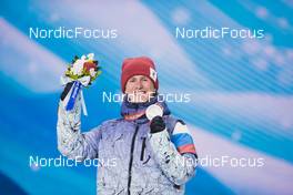 07.02.2022, Beijing, China (CHN): Denis Spitsov (ROC) - XXIV. Olympic Winter Games Beijing 2022, cross-country, medals, Beijing (CHN). www.nordicfocus.com. © Modica/NordicFocus. Every downloaded picture is fee-liable.