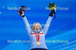 10.02.2022, Beijing, China (CHN): Therese Johaug (NOR) - XXIV. Olympic Winter Games Beijing 2022, cross-country, medals, Beijing (CHN). www.nordicfocus.com. © Thibaut/NordicFocus. Every downloaded picture is fee-liable.