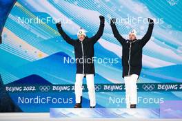 05.02.2022, Beijing, China (CHN): Iivo Niskanen (FIN), Joni Maki (FIN), (l-r)  - XXIV. Olympic Winter Games Beijing 2022, cross-country, medals, Beijing (CHN). www.nordicfocus.com. © Modica/NordicFocus. Every downloaded picture is fee-liable.