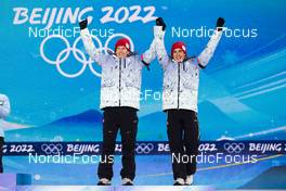 05.02.2022, Beijing, China (CHN): Alexander Bolshunov (RUS), Alexander Terentev (RUS), (l-r)  - XXIV. Olympic Winter Games Beijing 2022, cross-country, medals, Beijing (CHN). www.nordicfocus.com. © Modica/NordicFocus. Every downloaded picture is fee-liable.