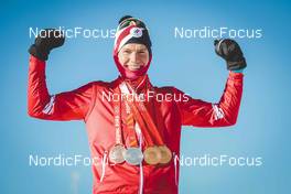 20.02.2022, Beijing, China (CHN): Alexander Bolshunov (ROC) - XXIV. Olympic Winter Games Beijing 2022, cross-country, medals, Beijing (CHN). www.nordicfocus.com. © Modica/NordicFocus. Every downloaded picture is fee-liable.