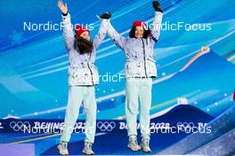 05.02.2022, Beijing, China (CHN): Yulia Stupak (RUS), Natalia Nepryaeva (RUS), (l-r)  - XXIV. Olympic Winter Games Beijing 2022, cross-country, medals, Beijing (CHN). www.nordicfocus.com. © Modica/NordicFocus. Every downloaded picture is fee-liable.