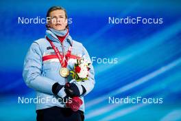 09.02.2022, Beijing, China (CHN): Johannes Hoesflot Klaebo (NOR) - XXIV. Olympic Winter Games Beijing 2022, cross-country, medals, Beijing (CHN). www.nordicfocus.com. © Modica/NordicFocus. Every downloaded picture is fee-liable.