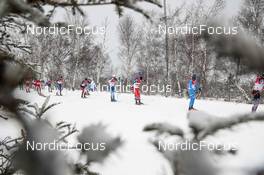 13.02.2022, Beijing, China (CHN): Emil Iversen (NOR), Alexey Chervotkin (RUS), Richard Jouve (FRA), Oskar Svensson (SWE), +5+, Dario Cologna (SUI), Ristomatti Hakola (FIN), Federico Pellegrino (ITA), (l-r)  - XXIV. Olympic Winter Games Beijing 2022, cross-country, 4x10km men, Beijing (CHN). www.nordicfocus.com. © Modica/NordicFocus. Every downloaded picture is fee-liable.