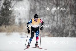 13.02.2022, Beijing, China (CHN): Gus Schumacher (USA) - XXIV. Olympic Winter Games Beijing 2022, cross-country, 4x10km men, Beijing (CHN). www.nordicfocus.com. © Modica/NordicFocus. Every downloaded picture is fee-liable.