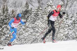 13.02.2022, Beijing, China (CHN): Janosch Brugger (GER), Federico Pellegrino (ITA), (l-r)  - XXIV. Olympic Winter Games Beijing 2022, cross-country, 4x10km men, Beijing (CHN). www.nordicfocus.com. © Modica/NordicFocus. Every downloaded picture is fee-liable.