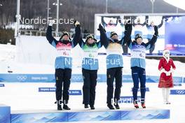 12.02.2022, Beijing, China (CHN): Maja Dahlqvist (SWE), Ebba Andersson (SWE), Frida Karlsson (SWE), Jonna Sundling (SWE), (l-r)  - XXIV. Olympic Winter Games Beijing 2022, cross-country, 4x5km women, Beijing (CHN). www.nordicfocus.com. © Modica/NordicFocus. Every downloaded picture is fee-liable.