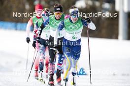 12.02.2022, Beijing, China (CHN): Ebba Andersson (SWE), Rosie Brennan (USA), (l-r)  - XXIV. Olympic Winter Games Beijing 2022, cross-country, 4x5km women, Beijing (CHN). www.nordicfocus.com. © Modica/NordicFocus. Every downloaded picture is fee-liable.
