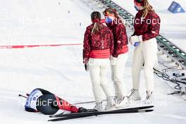 12.02.2022, Beijing, China (CHN): Olivia Bouffard-Nesbitt (CAN), Cendrine Browne (CAN), Dahria Beatty (CAN), Katherine Stewart-Jones (CAN), (l-r)  - XXIV. Olympic Winter Games Beijing 2022, cross-country, 4x5km women, Beijing (CHN). www.nordicfocus.com. © Modica/NordicFocus. Every downloaded picture is fee-liable.