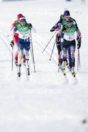 12.02.2022, Beijing, China (CHN): Ebba Andersson (SWE), Therese Johaug (NOR), (l-r)  - XXIV. Olympic Winter Games Beijing 2022, cross-country, 4x5km women, Beijing (CHN). www.nordicfocus.com. © Modica/NordicFocus. Every downloaded picture is fee-liable.