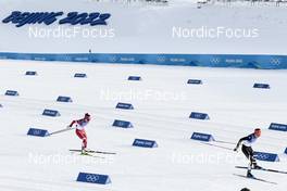 12.02.2022, Beijing, China (CHN): Veronika Stepanova (ROC), Sofie Krehl (GER), (l-r)  - XXIV. Olympic Winter Games Beijing 2022, cross-country, 4x5km women, Beijing (CHN). www.nordicfocus.com. © Modica/NordicFocus. Every downloaded picture is fee-liable.