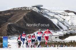 12.02.2022, Beijing, China (CHN): Yulia Stupak (ROC), Maja Dahlqvist (SWE), Tiril Udnes Weng (NOR), Anne Kylloenen (FIN), Laurien Van Der Graaff (SUI), (l-r)  - XXIV. Olympic Winter Games Beijing 2022, cross-country, 4x5km women, Beijing (CHN). www.nordicfocus.com. © Modica/NordicFocus. Every downloaded picture is fee-liable.