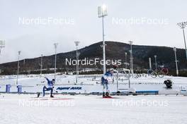 12.02.2022, Beijing, China (CHN): Krista Parmakoski (FIN), Jonna Sundling (SWE), (l-r)  - XXIV. Olympic Winter Games Beijing 2022, cross-country, 4x5km women, Beijing (CHN). www.nordicfocus.com. © Modica/NordicFocus. Every downloaded picture is fee-liable.