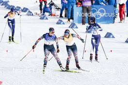 12.02.2022, Beijing, China (CHN): Helene Marie Fossesholm (NOR), Ragnhild Haga (NOR), (l-r)  - XXIV. Olympic Winter Games Beijing 2022, cross-country, 4x5km women, Beijing (CHN). www.nordicfocus.com. © Modica/NordicFocus. Every downloaded picture is fee-liable.