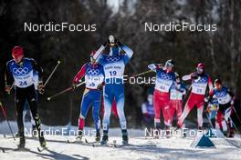 06.02.2022, Beijing, China (CHN): Florian Notz (GER), Paul Constantin Pepene (ROU), Maurice Manificat (FRA), (l-r)  - XXIV. Olympic Winter Games Beijing 2022, cross-country, skiathlon men, Beijing (CHN). www.nordicfocus.com. © Modica/NordicFocus. Every downloaded picture is fee-liable.