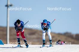06.02.2022, Beijing, China (CHN): Michal Novak (CZE), Clement Parisse (FRA), (l-r)  - XXIV. Olympic Winter Games Beijing 2022, cross-country, skiathlon men, Beijing (CHN). www.nordicfocus.com. © Modica/NordicFocus. Every downloaded picture is fee-liable.