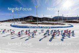 06.02.2022, Beijing, China (CHN): The whole pack of athletes at the start   - XXIV. Olympic Winter Games Beijing 2022, cross-country, skiathlon men, Beijing (CHN). www.nordicfocus.com. © Modica/NordicFocus. Every downloaded picture is fee-liable.