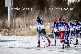 06.02.2022, Beijing, China (CHN): Paal Golberg (NOR), Artem Maltsev (ROC), Michal Novak (CZE), Jules Lapierre (FRA), (l-r)  - XXIV. Olympic Winter Games Beijing 2022, cross-country, skiathlon men, Beijing (CHN). www.nordicfocus.com. © Modica/NordicFocus. Every downloaded picture is fee-liable.