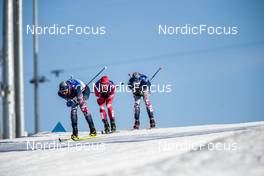 06.02.2022, Beijing, China (CHN): Hans Christer Holund (NOR), Denis Spitsov (ROC), Paal Golberg (NOR), (l-r)  - XXIV. Olympic Winter Games Beijing 2022, cross-country, skiathlon men, Beijing (CHN). www.nordicfocus.com. © Modica/NordicFocus. Every downloaded picture is fee-liable.