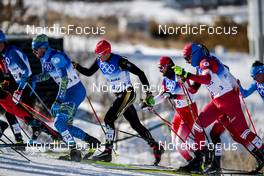 06.02.2022, Beijing, China (CHN): Vitaliy Pukhkalo (KAZ), Lucas Boegl (GER), Alexey Chervotkin (ROC), (l-r)  - XXIV. Olympic Winter Games Beijing 2022, cross-country, skiathlon men, Beijing (CHN). www.nordicfocus.com. © Modica/NordicFocus. Every downloaded picture is fee-liable.
