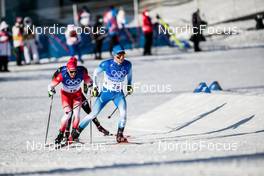 06.02.2022, Beijing, China (CHN): Jules Lapierre (FRA), Jonas Baumann (SUI), (l-r)  - XXIV. Olympic Winter Games Beijing 2022, cross-country, skiathlon men, Beijing (CHN). www.nordicfocus.com. © Modica/NordicFocus. Every downloaded picture is fee-liable.