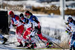 06.02.2022, Beijing, China (CHN): Jason Rueesch (SUI), Remi Drolet (CAN), (l-r)  - XXIV. Olympic Winter Games Beijing 2022, cross-country, skiathlon men, Beijing (CHN). www.nordicfocus.com. © Modica/NordicFocus. Every downloaded picture is fee-liable.