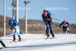 06.02.2022, Beijing, China (CHN): Jules Lapierre (FRA), Andrew Musgrave (GBR), (l-r)  - XXIV. Olympic Winter Games Beijing 2022, cross-country, skiathlon men, Beijing (CHN). www.nordicfocus.com. © Modica/NordicFocus. Every downloaded picture is fee-liable.