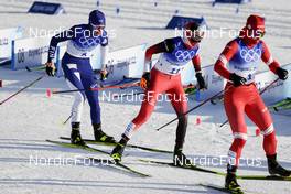 05.02.2022, Beijing, China (CHN): Kerttu Niskanen (FIN), Teresa Stadlober (AUT), Natalia Nepryaeva (ROC), (l-r)  - XXIV. Olympic Winter Games Beijing 2022, cross-country, skiathlon women, Beijing (CHN). www.nordicfocus.com. © Modica/NordicFocus. Every downloaded picture is fee-liable.
