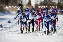 05.02.2022, Beijing, China (CHN): Therese Johaug (NOR), Katharina Hennig (GER), Krista Parmakoski (FIN), (l-r)  - XXIV. Olympic Winter Games Beijing 2022, cross-country, skiathlon women, Beijing (CHN). www.nordicfocus.com. © Modica/NordicFocus. Every downloaded picture is fee-liable.