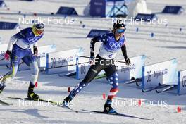 05.02.2022, Beijing, China (CHN): Ebba Andersson (SWE), Jessie Diggins (USA), (l-r)  - XXIV. Olympic Winter Games Beijing 2022, cross-country, skiathlon women, Beijing (CHN). www.nordicfocus.com. © Modica/NordicFocus. Every downloaded picture is fee-liable.